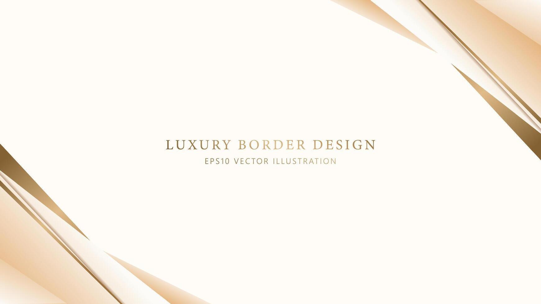 Abstract Elegant gold border with flowing lines on beige background. Luxury soft gold frame with golden line vector illustration