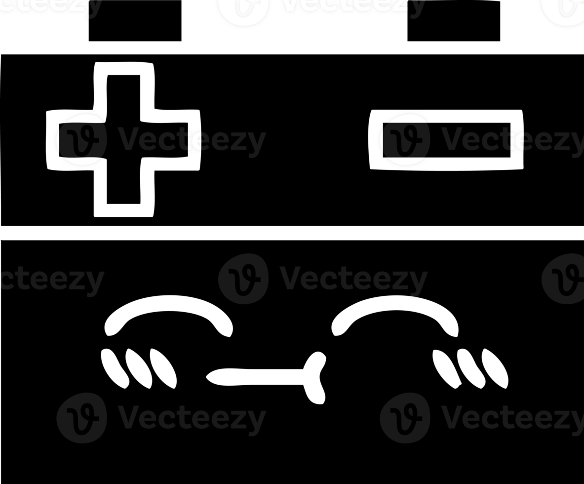 línea dibujo dibujos animados de un coche batería sólido negro icono png
