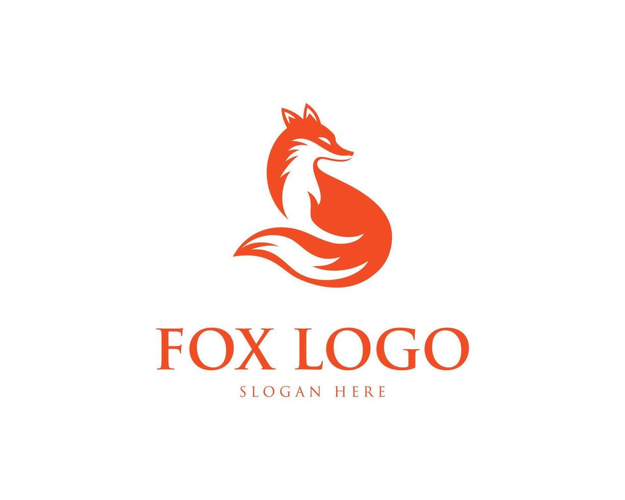 Stand fox logo design icon modern vector template.