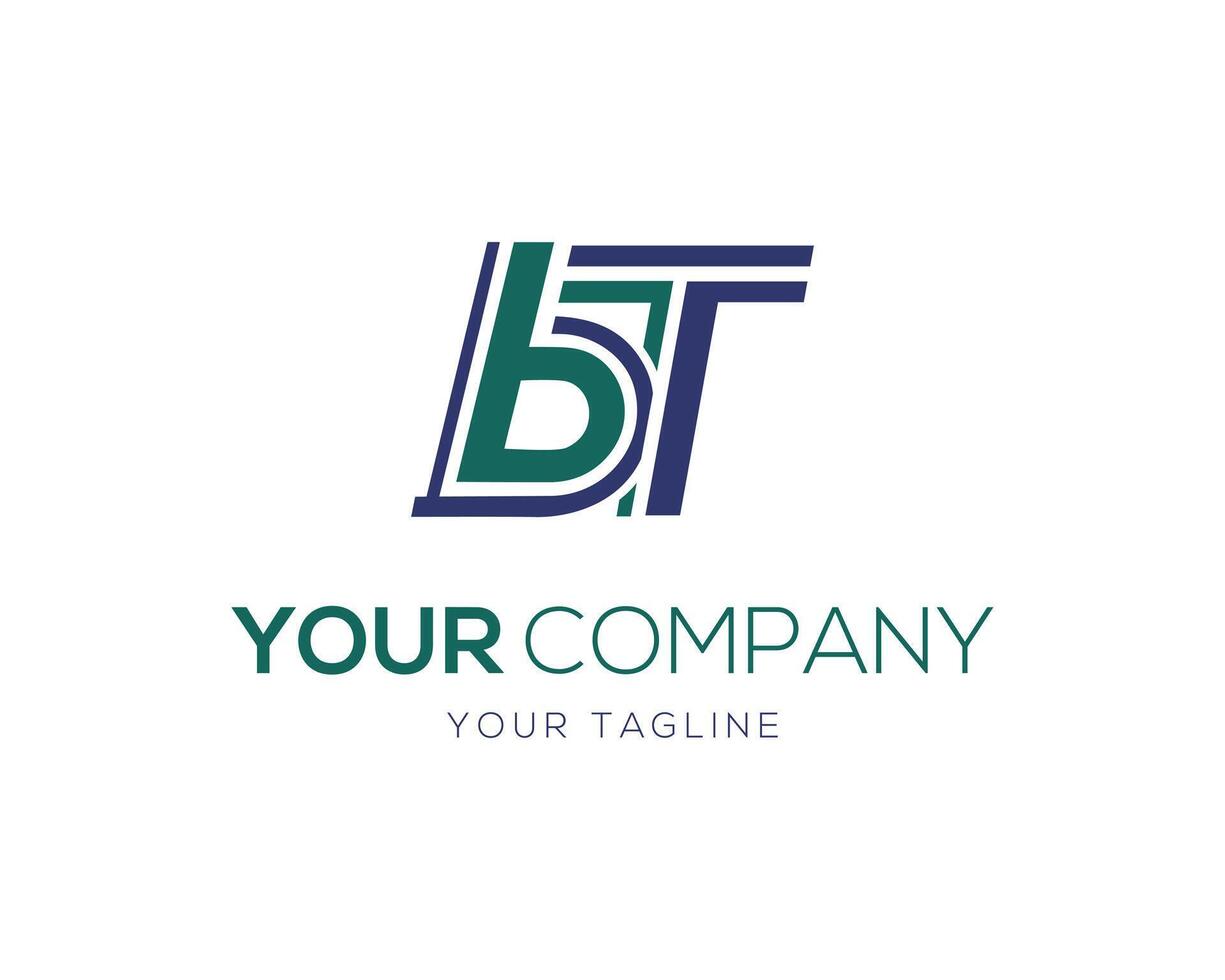 letra bt resumen logo diseño icono vector modelo.