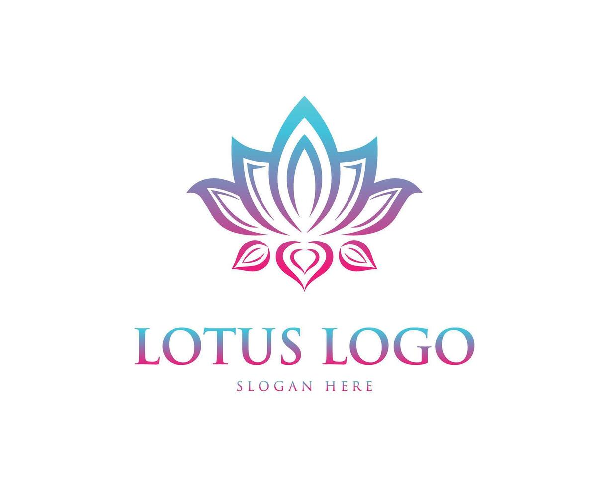 Beauty Lotus Flowers Logo Design Vector Template.
