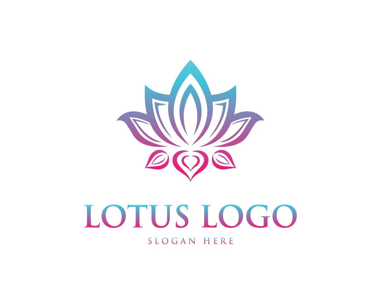 belleza loto flores logo diseño vector modelo.