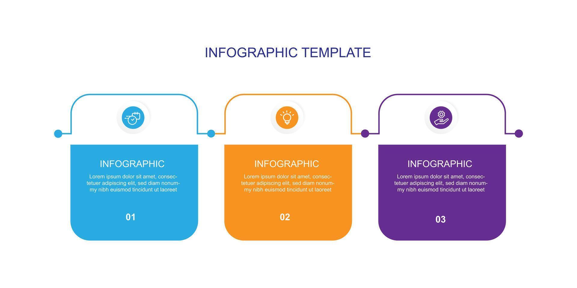 Vector template infographic with 3 step process or option