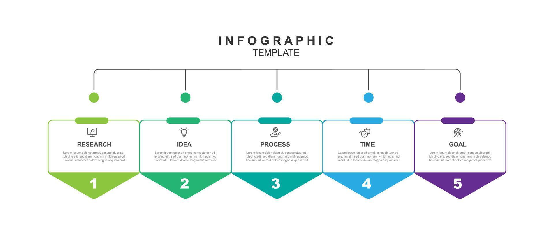 Design template infographic vector element with 5 step process suitable for web presentation and business information