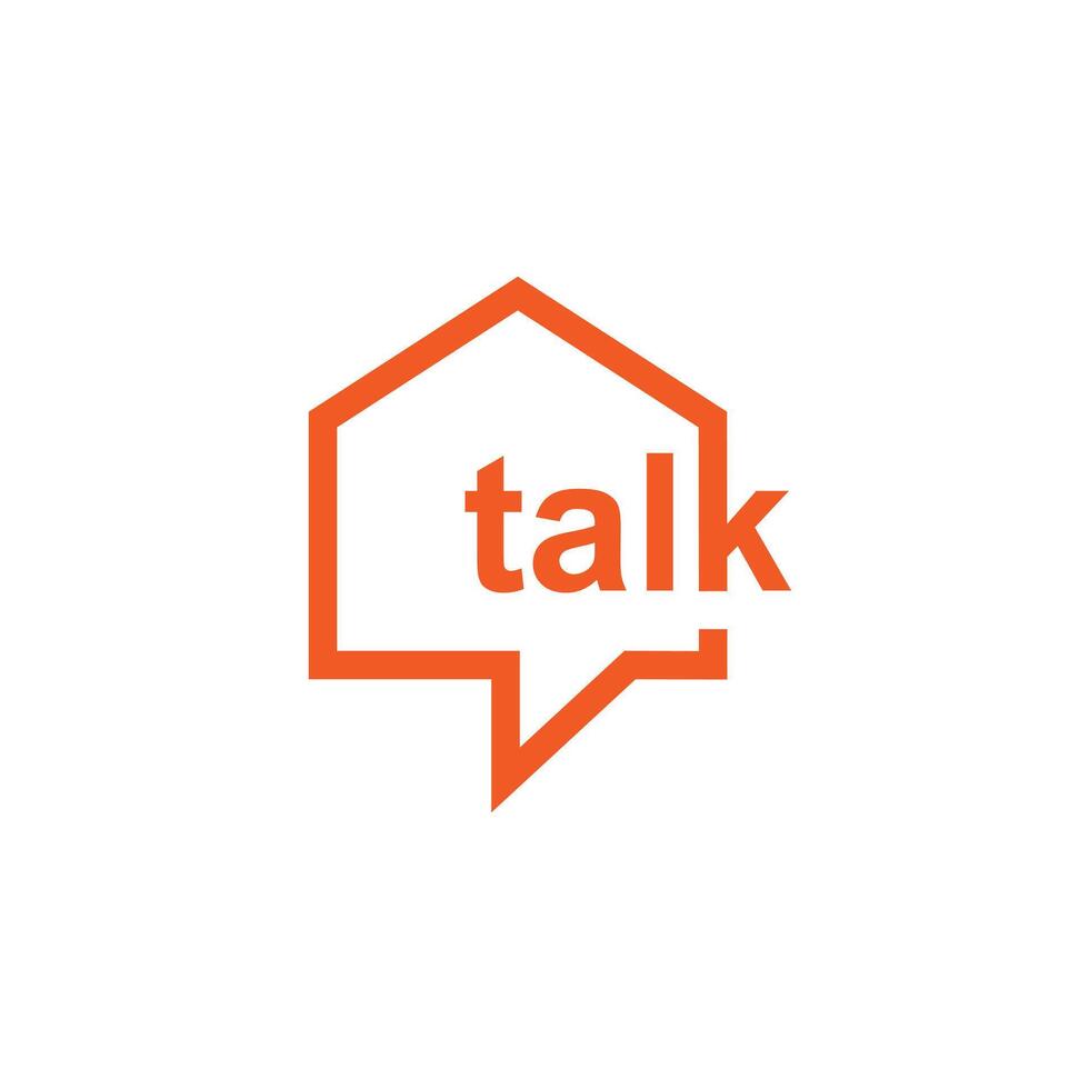 Talk house symbol logo icon vector