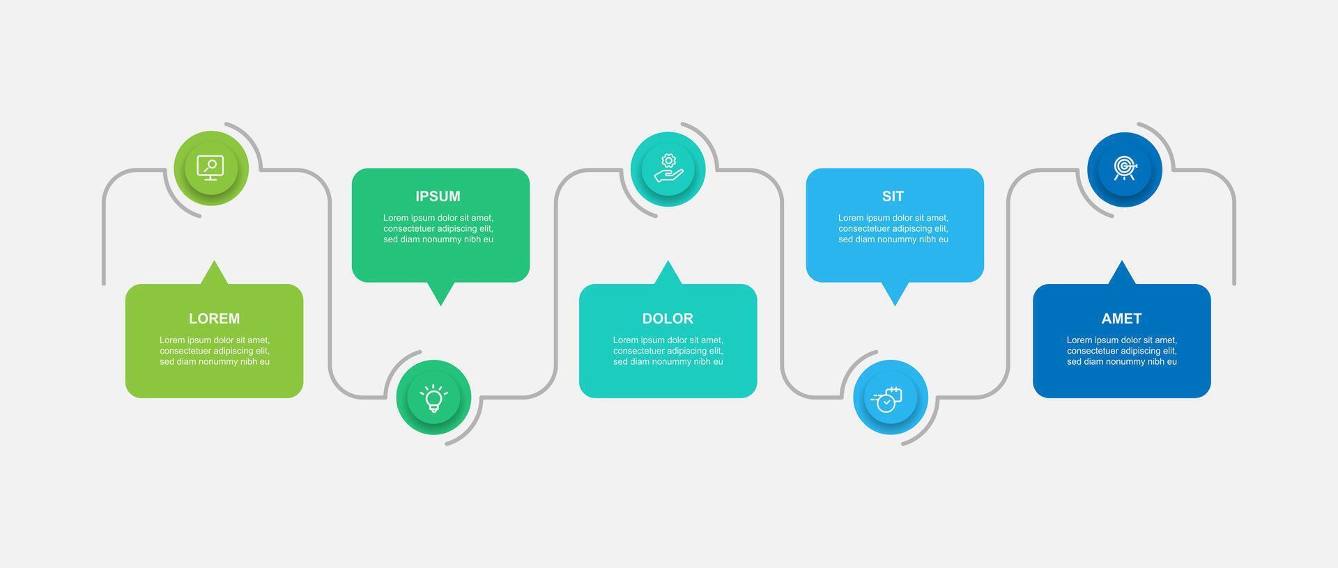 Design template infographic vector element with 5 step process suitable for web presentation and business information