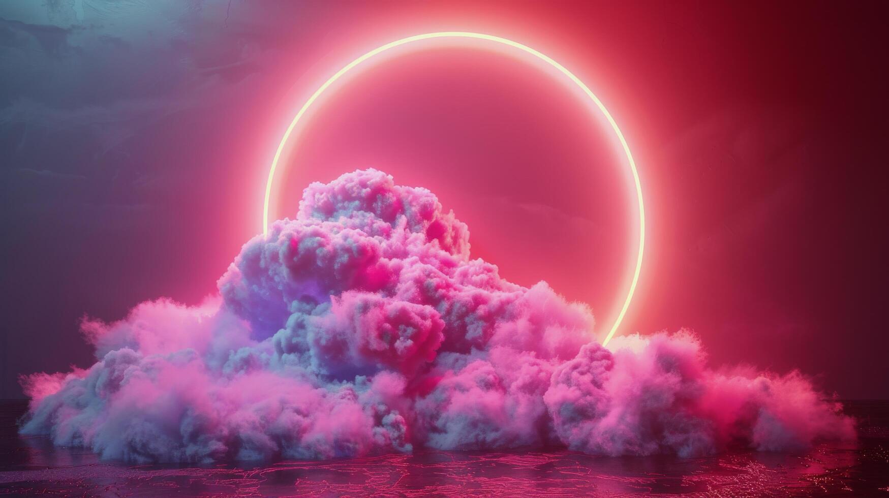 AI generated Circular Object Floating in Cloudy Sky photo