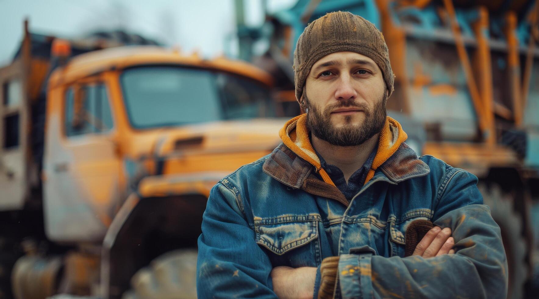 AI generated Man Standing Next to Car With Backpack photo