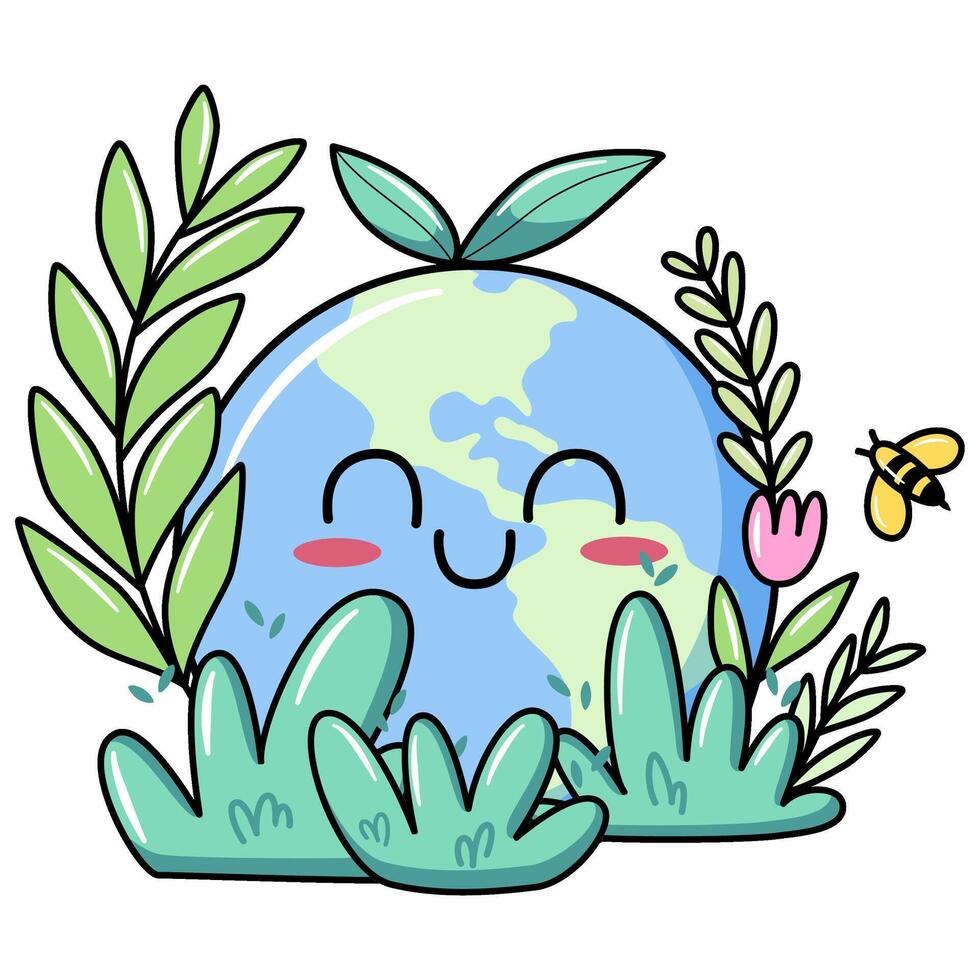 Cute Character for Earth Day Celebration vector
