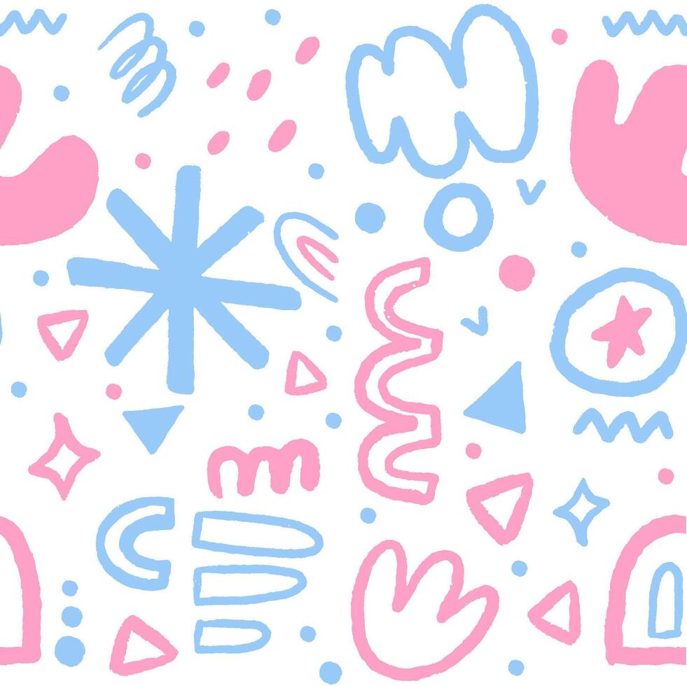 Doodle Objects Seamless Pattern for Textile Prints vector