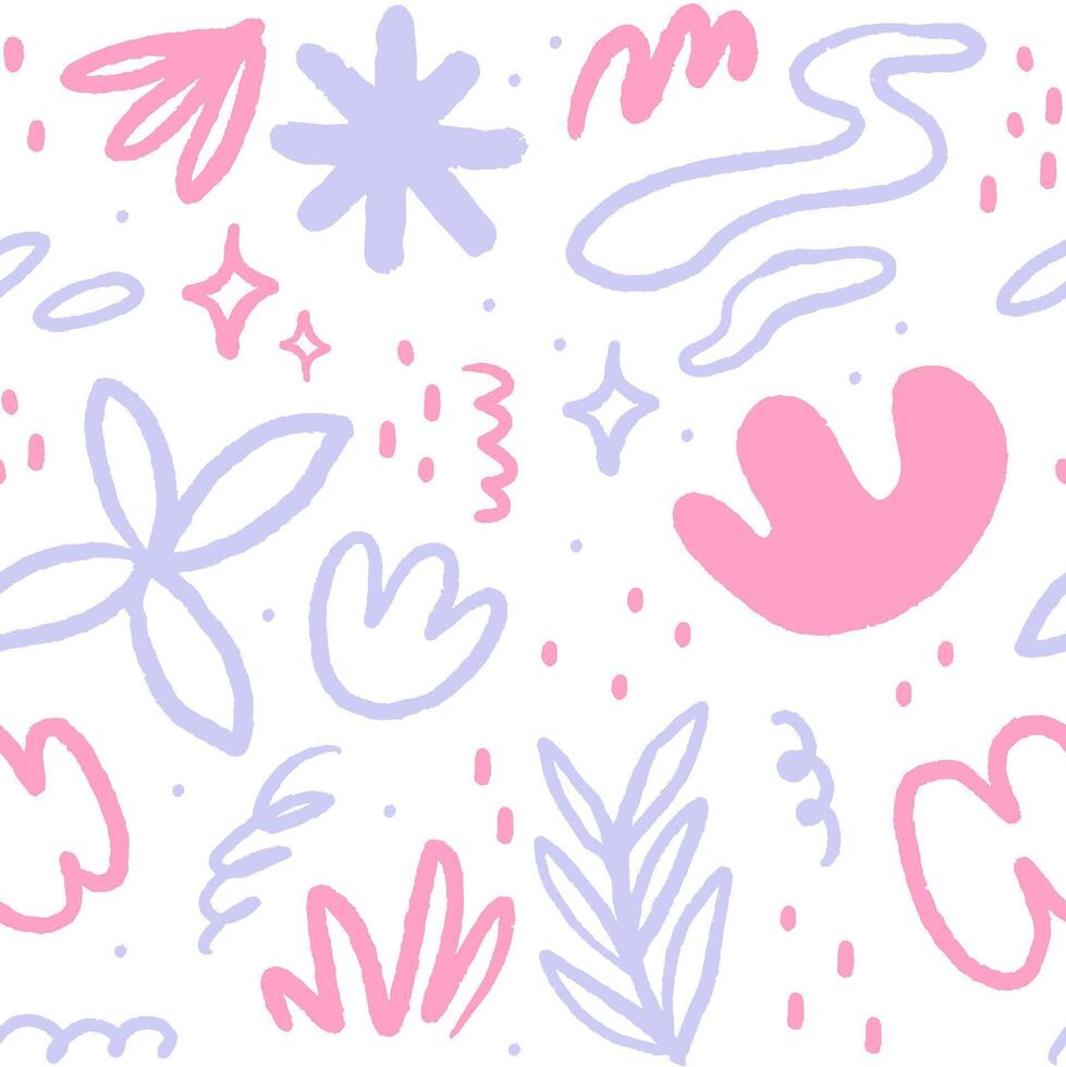 Hand Drawn Floral Seamless Pattern Background vector