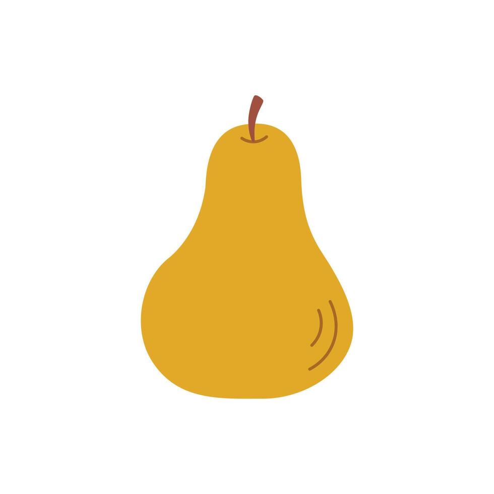 Flat style pear for teaching toddlers and preschoolers. Cards in simple style for children's development. vector