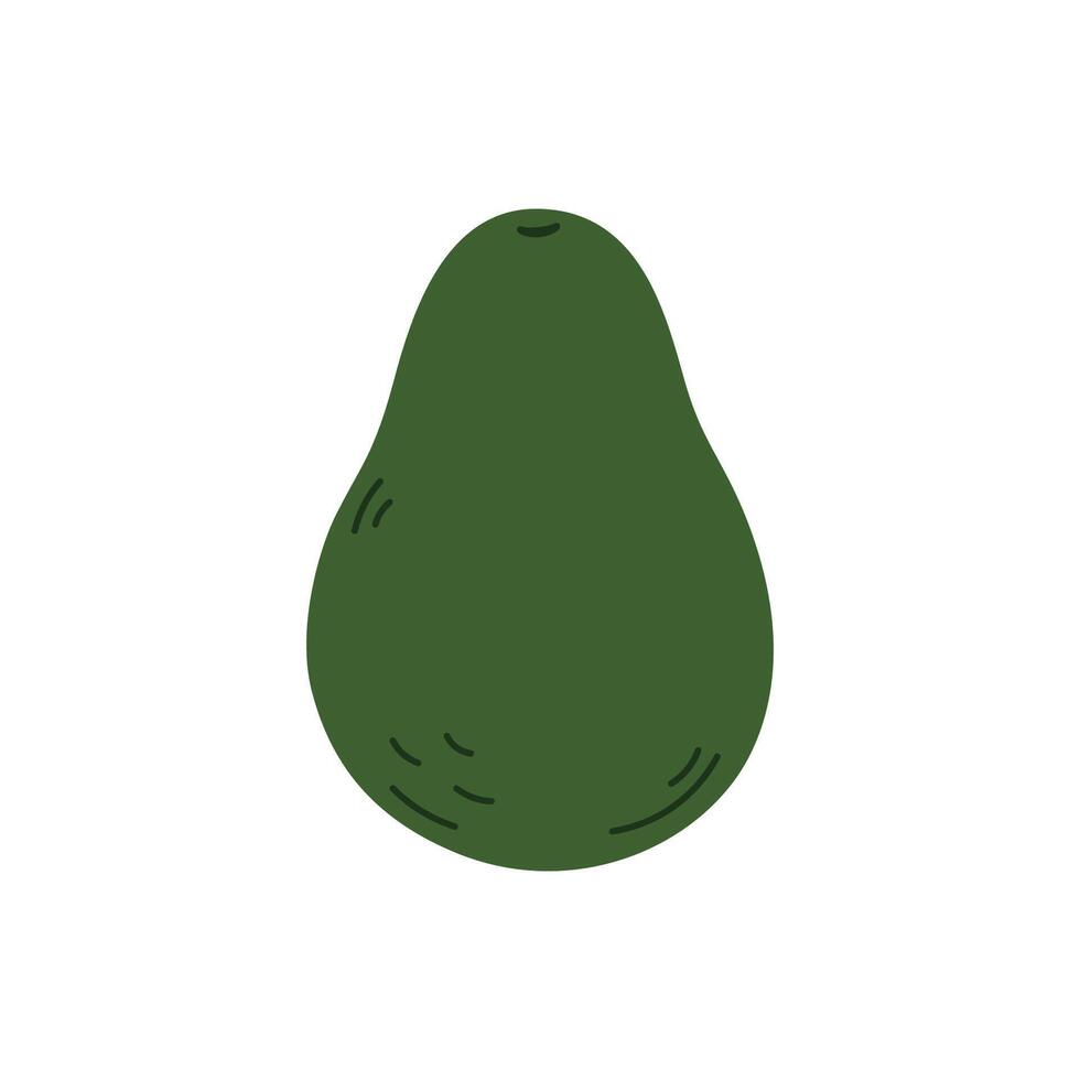 Avocado in Flat style, cards for teaching toddlers and preschoolers. vector