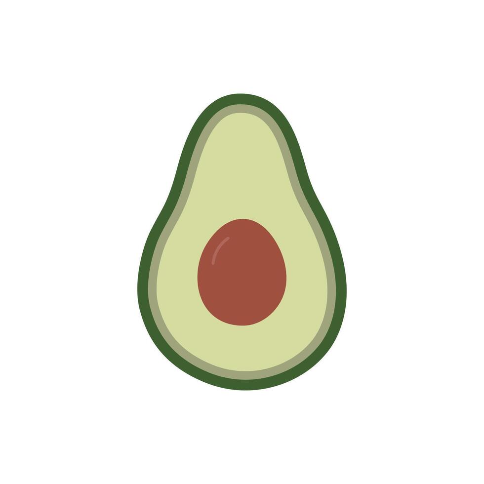 Avocado cut in flat style, cards for teaching toddlers and preschoolers. vector