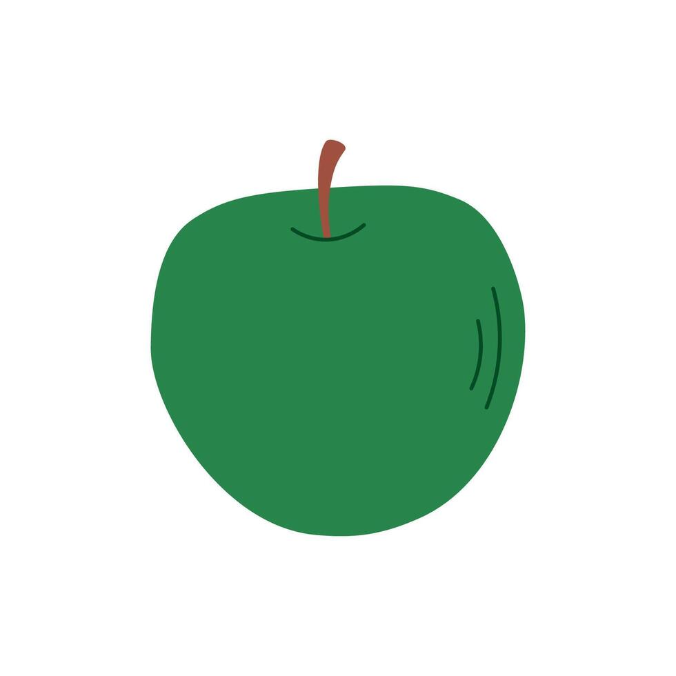 Flat style apple for teaching toddler and preschool children. vector