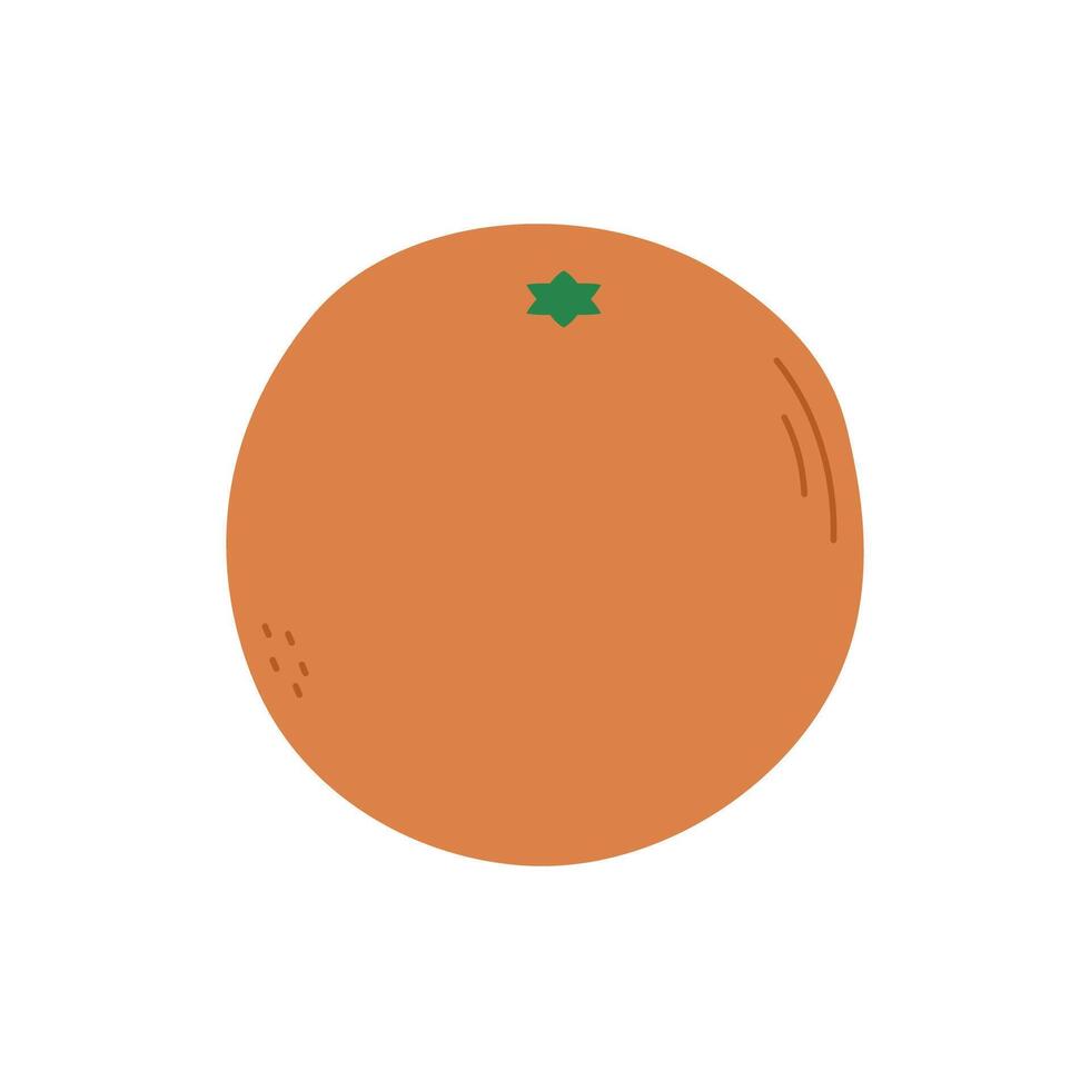 Orange in flat style for teaching toddlers and preschool children. Primitive style cards for toddler development. vector