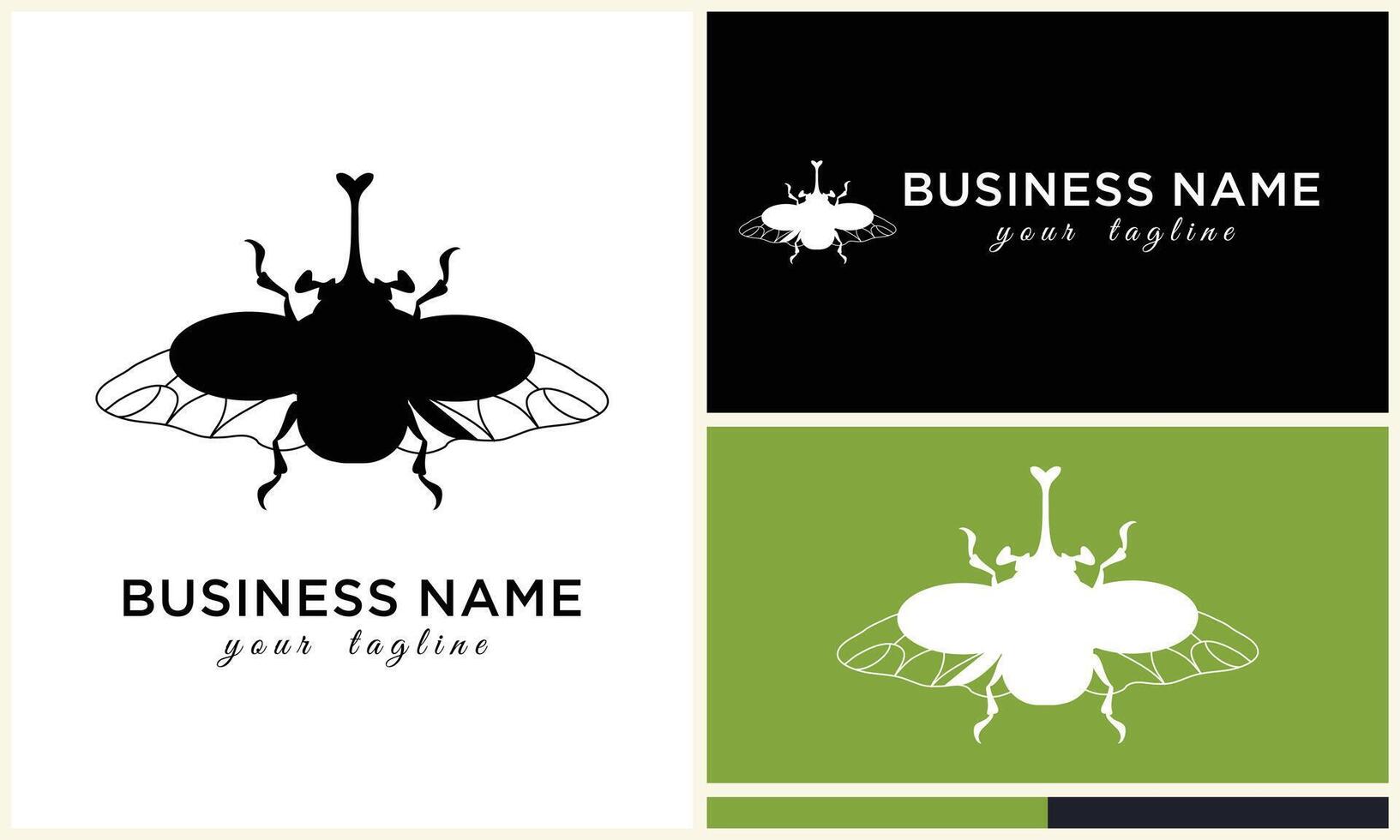 silhouette ladybug beetles logo template vector