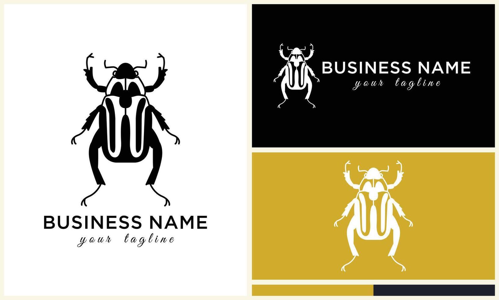silhouette ladybug beetles logo template vector