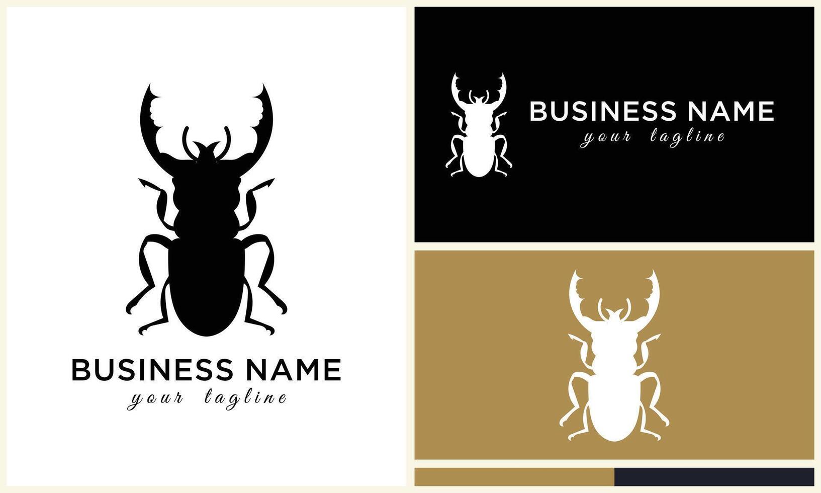 silhouette ladybug beetles logo template vector