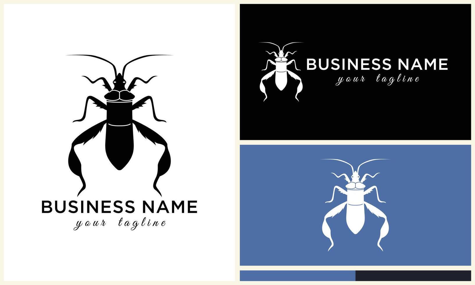 silhouette ladybug beetles logo template vector