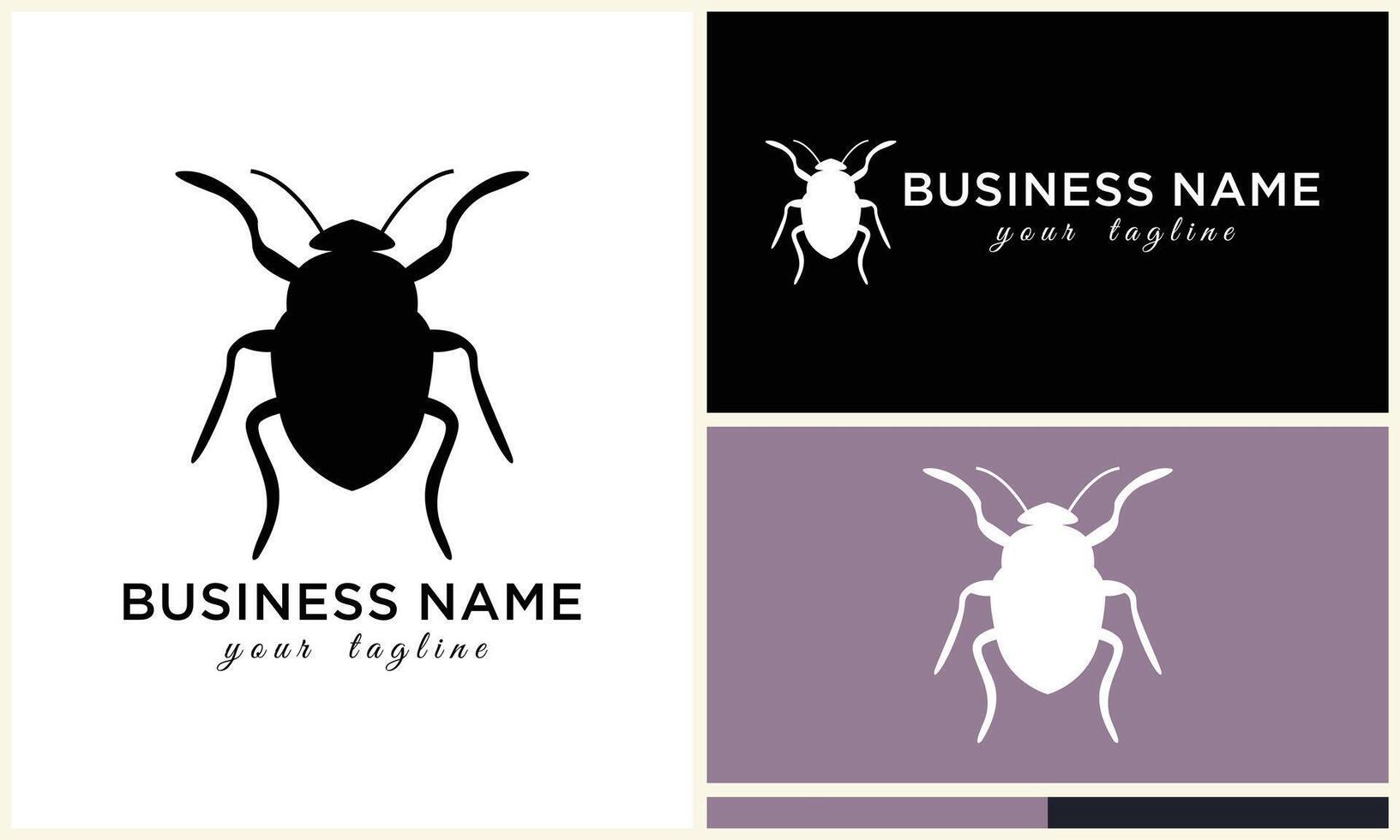 silhouette ladybug beetles logo template vector