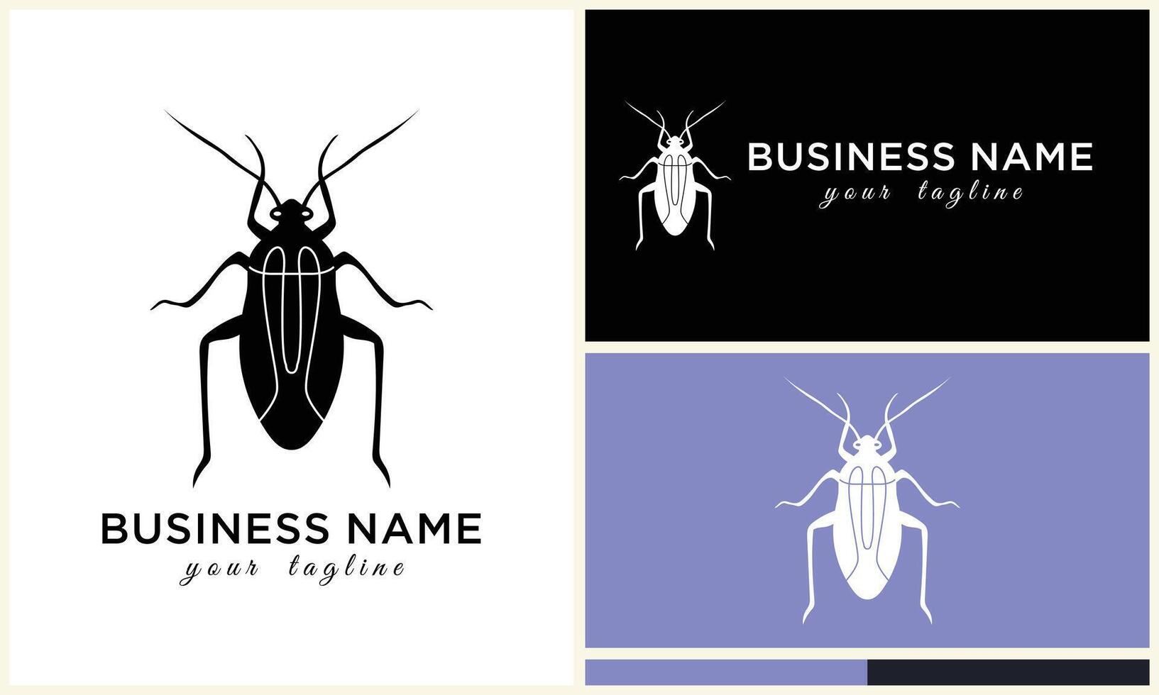 silhouette ladybug beetles logo template vector