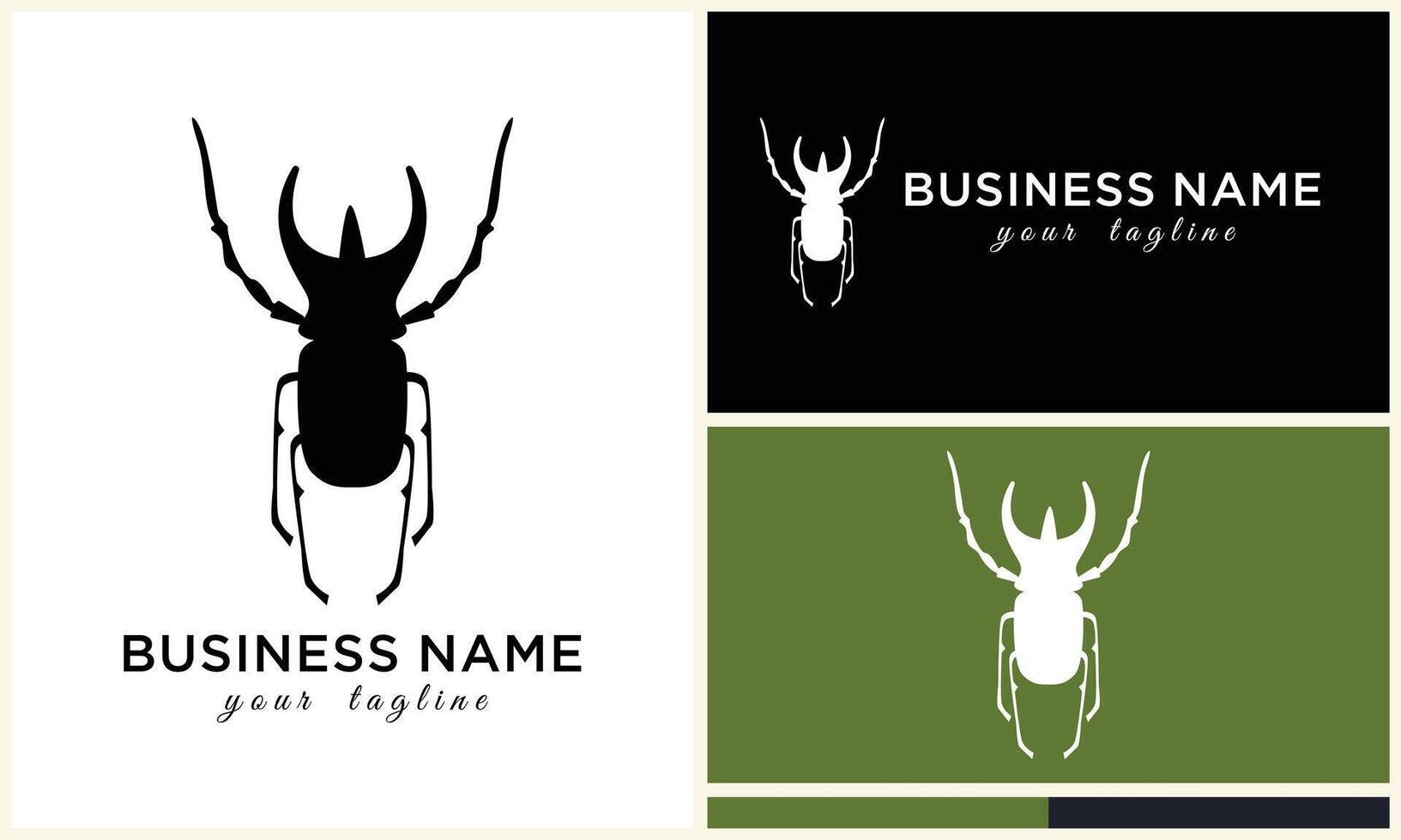 silhouette ladybug beetles logo template vector