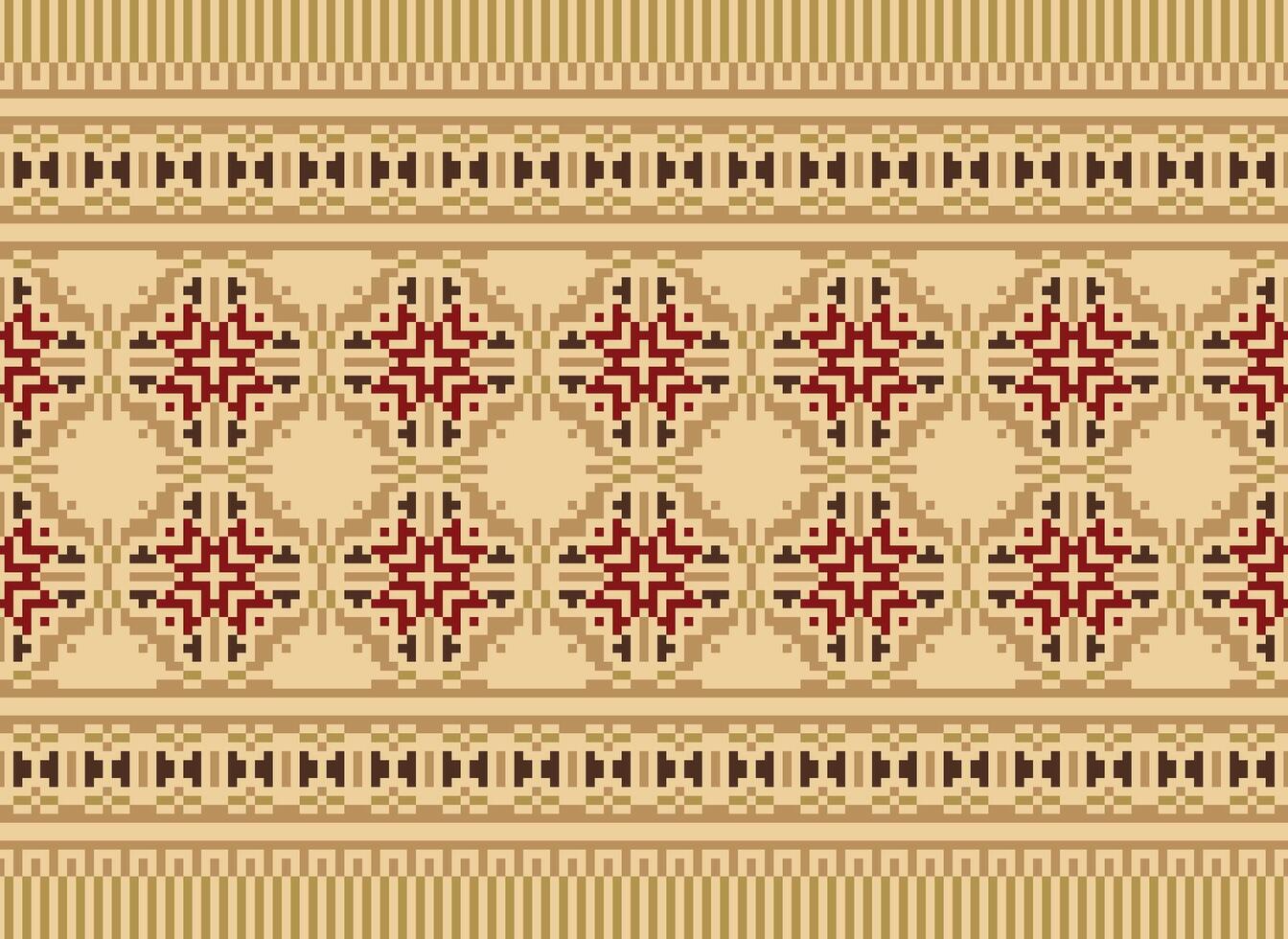 Knitted ethnic pattern, Vector cross stitch oriental background, Embroidery retro jacquard style, Purple pattern square native, Design for textile, fabric, carpet, rug, fibres