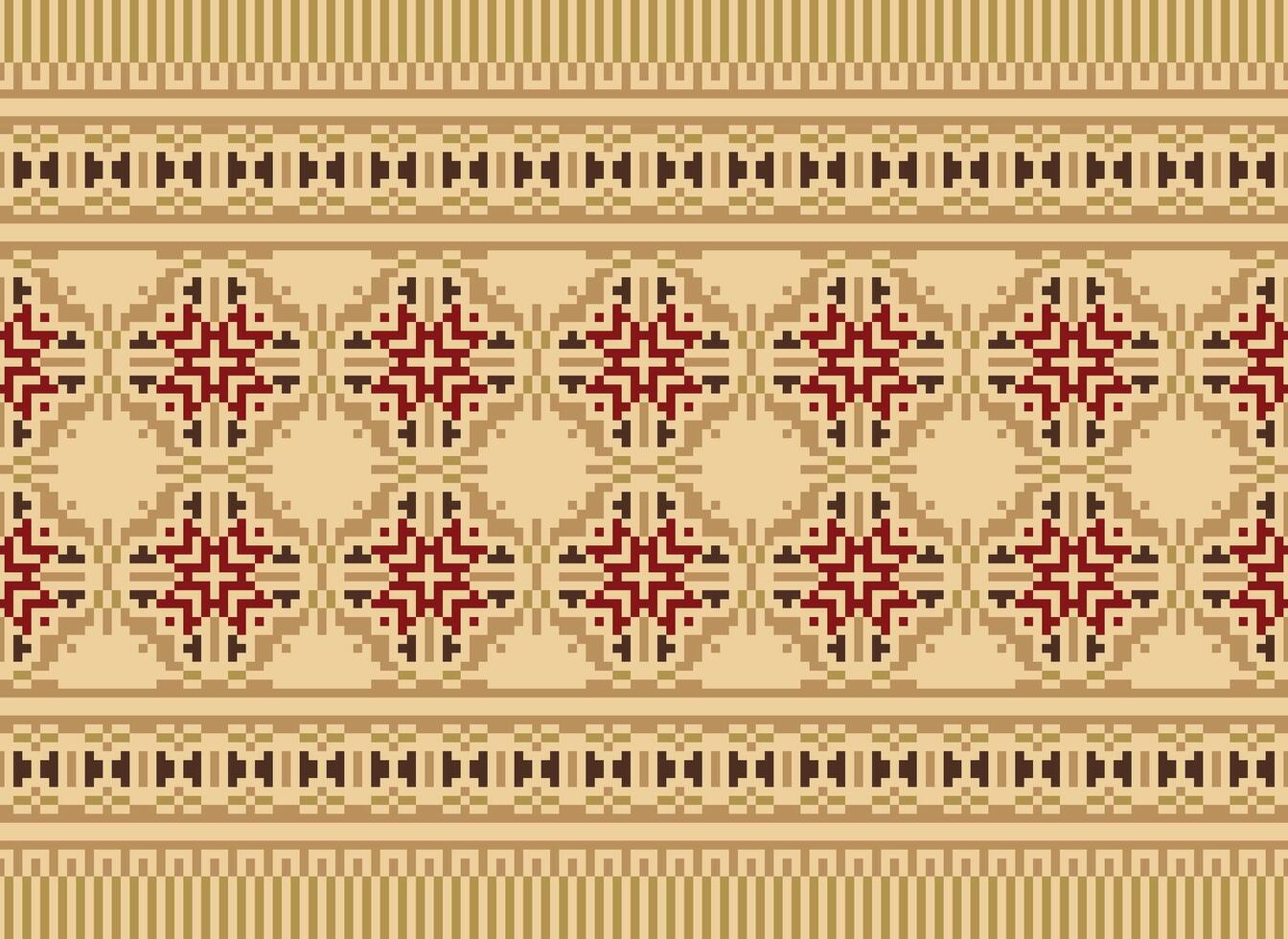 Knitted ethnic pattern, Vector cross stitch oriental background, Embroidery retro jacquard style, Purple pattern square native, Design for textile, fabric, carpet, rug, fibres