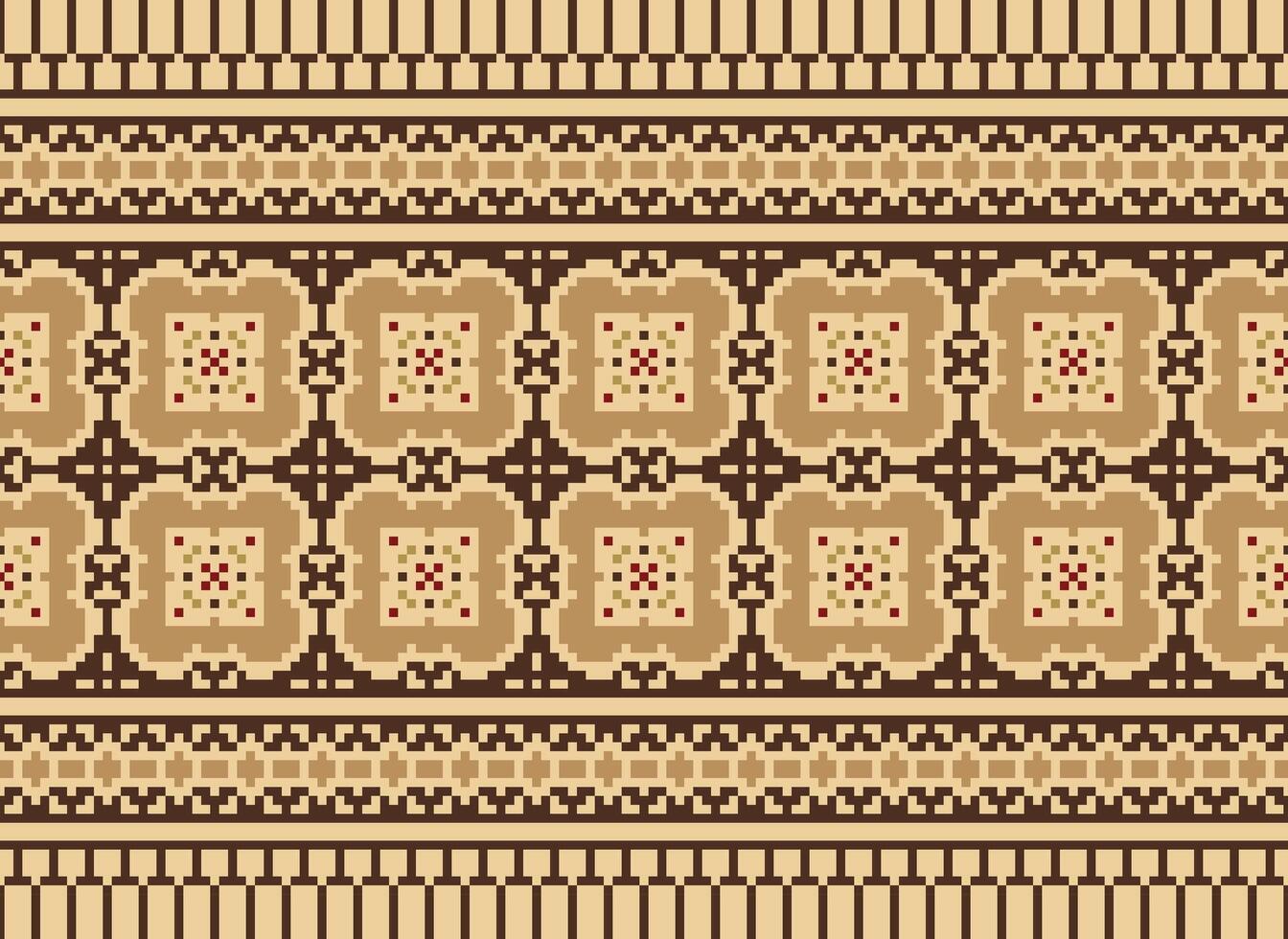 Knitted ethnic pattern, Vector cross stitch oriental background, Embroidery retro jacquard style, Purple pattern square native, Design for textile, fabric, carpet, rug, fibres