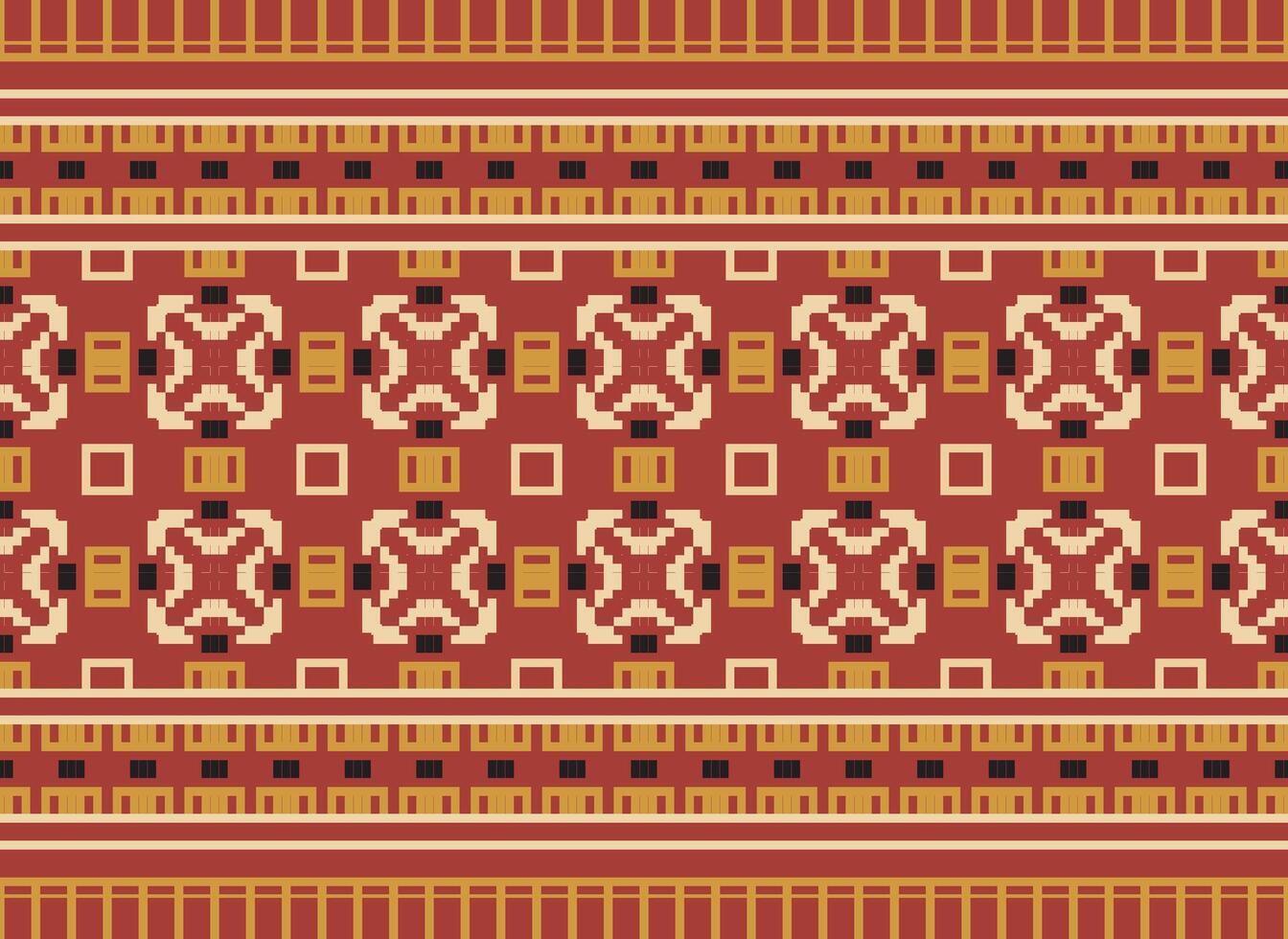 Knitted ethnic pattern, Vector cross stitch oriental background, Embroidery retro jacquard style, Purple pattern square native, Design for textile, fabric, carpet, rug, fibres