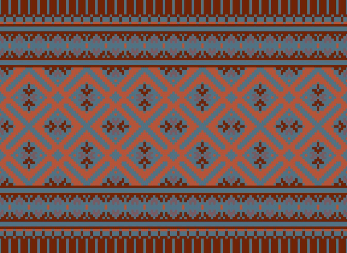 Knitted ethnic pattern, Vector cross stitch oriental background, Embroidery retro jacquard style, Purple pattern square native, Design for textile, fabric, carpet, rug, fibres