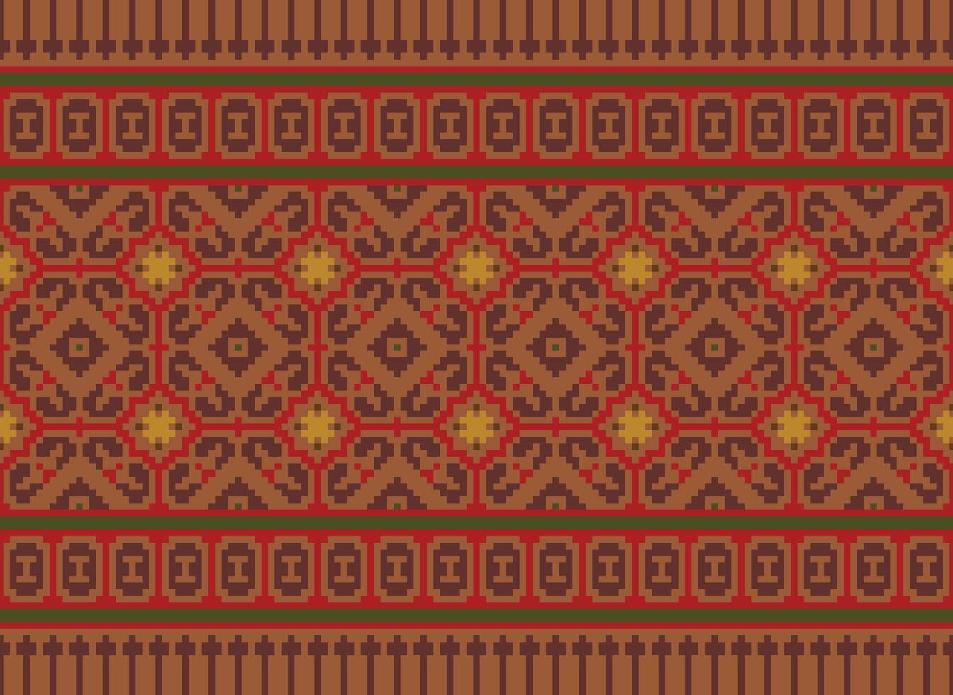 Knitted ethnic pattern, Vector cross stitch oriental background, Embroidery retro jacquard style, Purple pattern square native, Design for textile, fabric, carpet, rug, fibres
