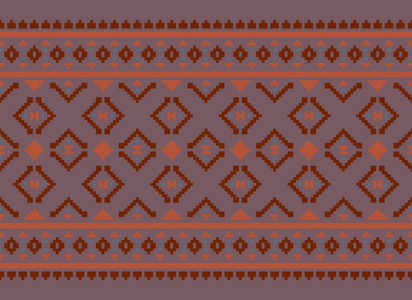 Knitted ethnic pattern, Vector cross stitch oriental background, Embroidery retro jacquard style, Purple pattern square native, Design for textile, fabric, carpet, rug, fibres