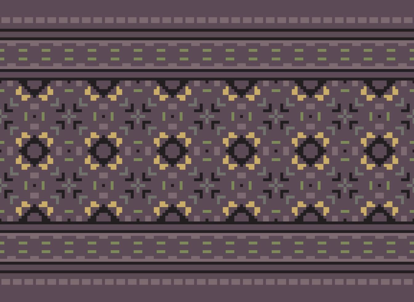 Knitted ethnic pattern, Vector cross stitch oriental background, Embroidery retro jacquard style, Purple pattern square native, Design for textile, fabric, carpet, rug, fibres