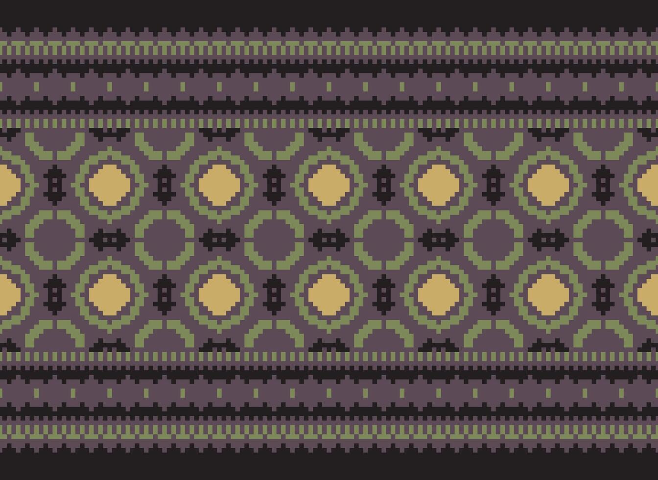 Knitted ethnic pattern, Vector cross stitch oriental background, Embroidery retro jacquard style, Purple pattern square native, Design for textile, fabric, carpet, rug, fibres