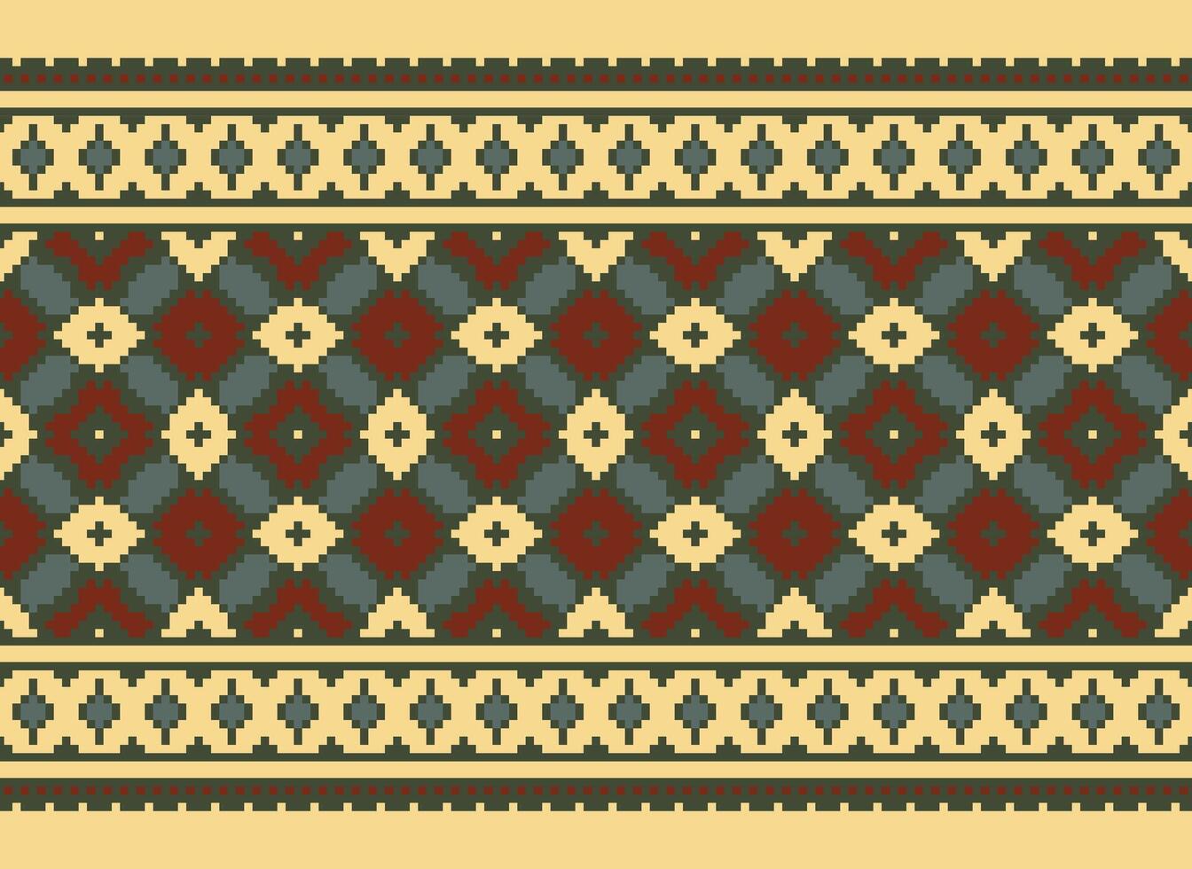 Knitted ethnic pattern, Vector cross stitch oriental background, Embroidery retro jacquard style, Purple pattern square native, Design for textile, fabric, carpet, rug, fibres