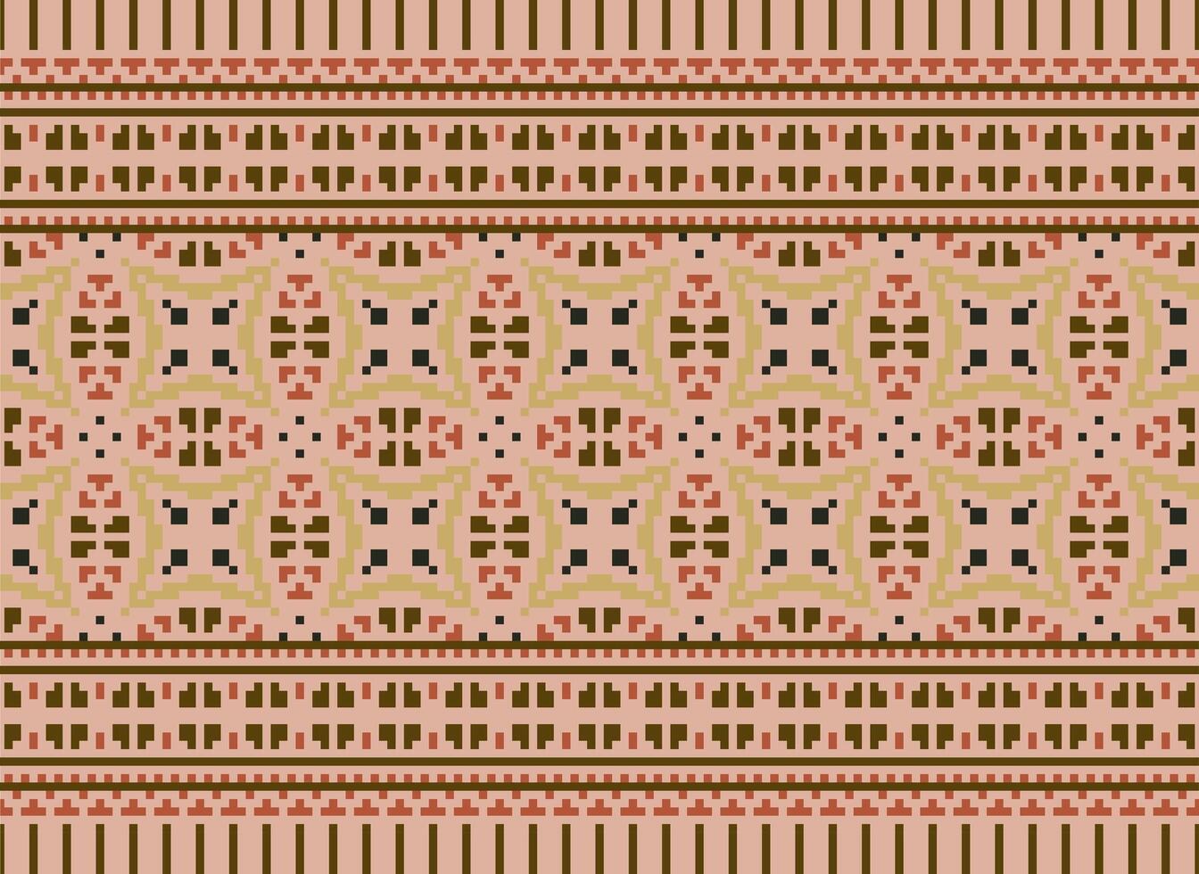 Knitted ethnic pattern, Vector cross stitch oriental background, Embroidery retro jacquard style, Purple pattern square native, Design for textile, fabric, carpet, rug, fibres