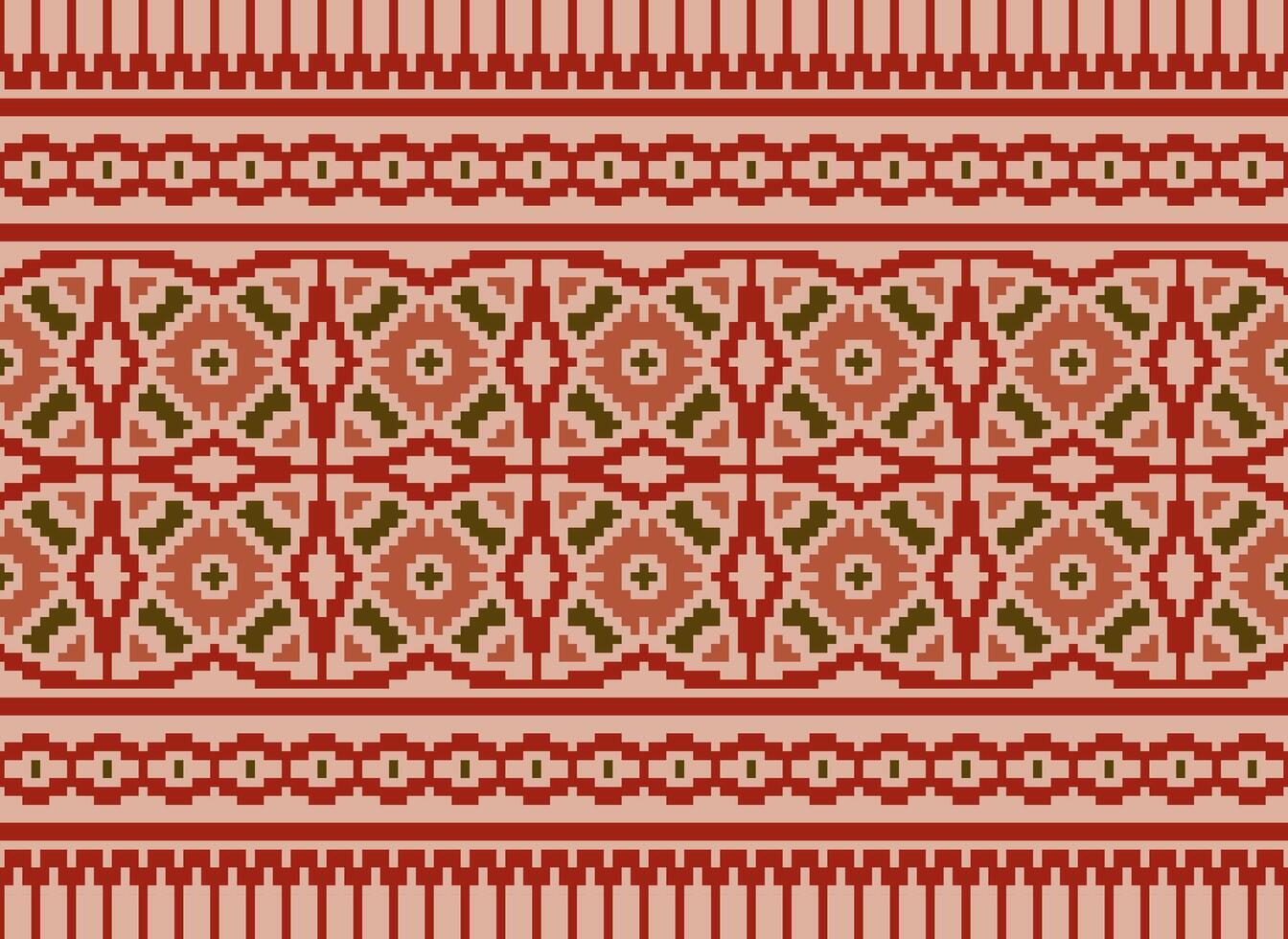 Knitted ethnic pattern, Vector cross stitch oriental background, Embroidery retro jacquard style, Purple pattern square native, Design for textile, fabric, carpet, rug, fibres