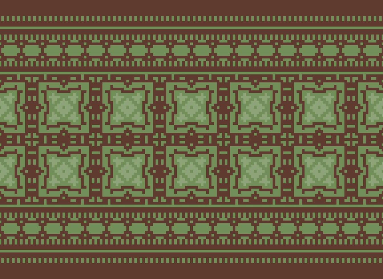 Geometric ethnic pattern. Pixel pattern. Design for clothing, fabric, background, wallpaper, wrapping, batik. Knitwear, Embroidery style. Aztec geometric art ornament print. Vector illustration.