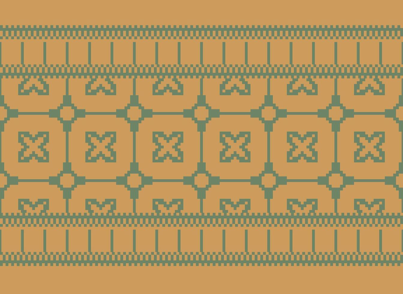 Geometric ethnic pattern. Pixel pattern. Design for clothing, fabric, background, wallpaper, wrapping, batik. Knitwear, Embroidery style. Aztec geometric art ornament print. Vector illustration.