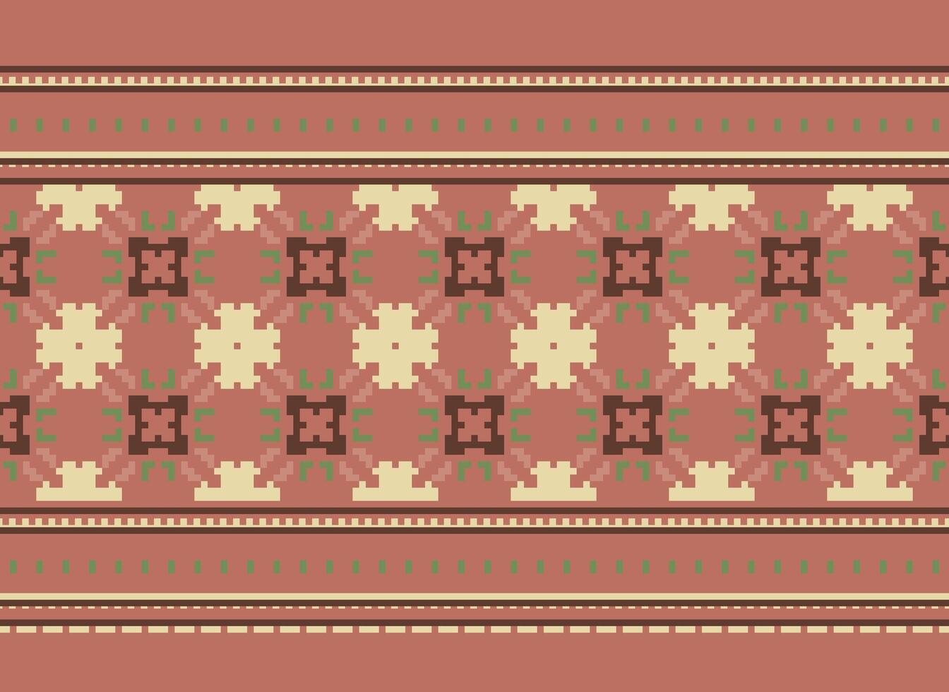 Geometric ethnic pattern. Pixel pattern. Design for clothing, fabric, background, wallpaper, wrapping, batik. Knitwear, Embroidery style. Aztec geometric art ornament print. Vector illustration.