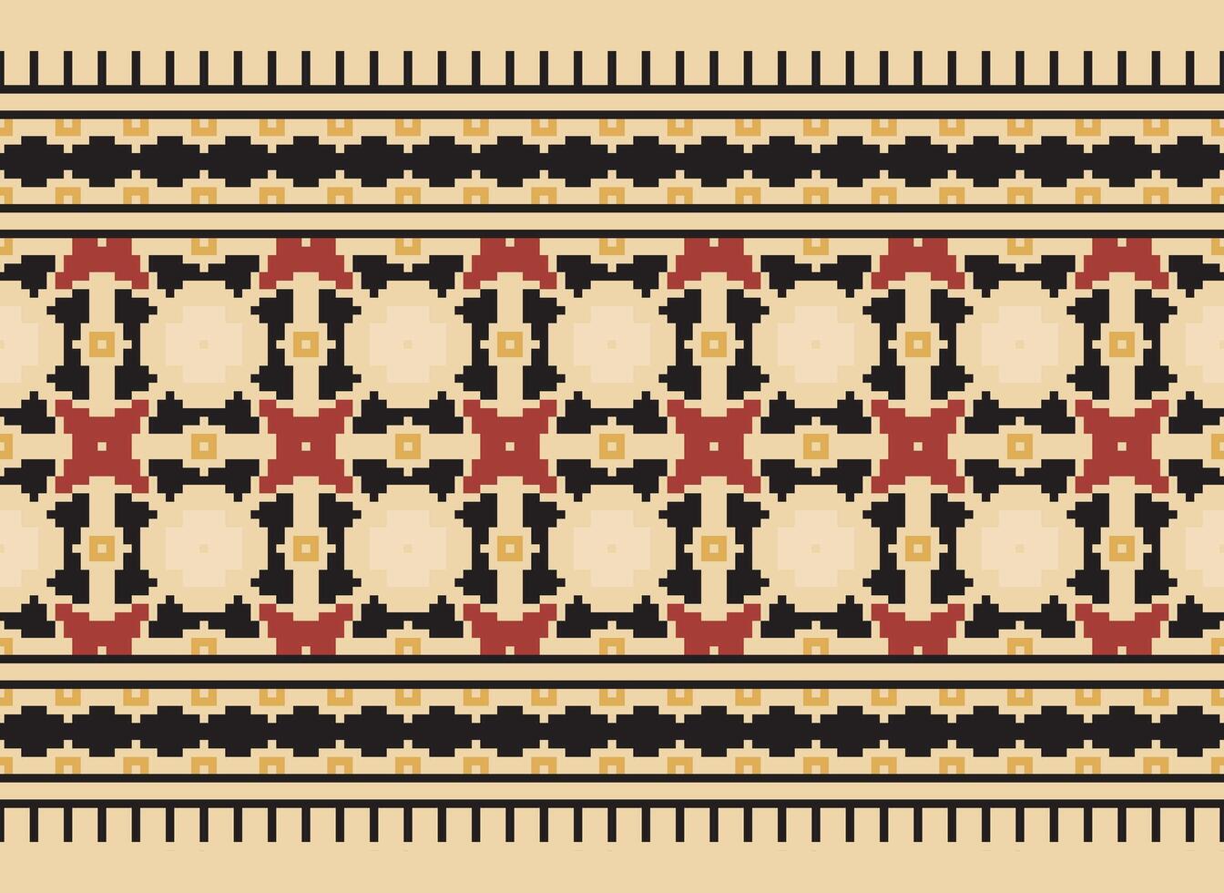Geometric ethnic pattern. Pixel pattern. Design for clothing, fabric, background, wallpaper, wrapping, batik. Knitwear, Embroidery style. Aztec geometric art ornament print. Vector illustration.