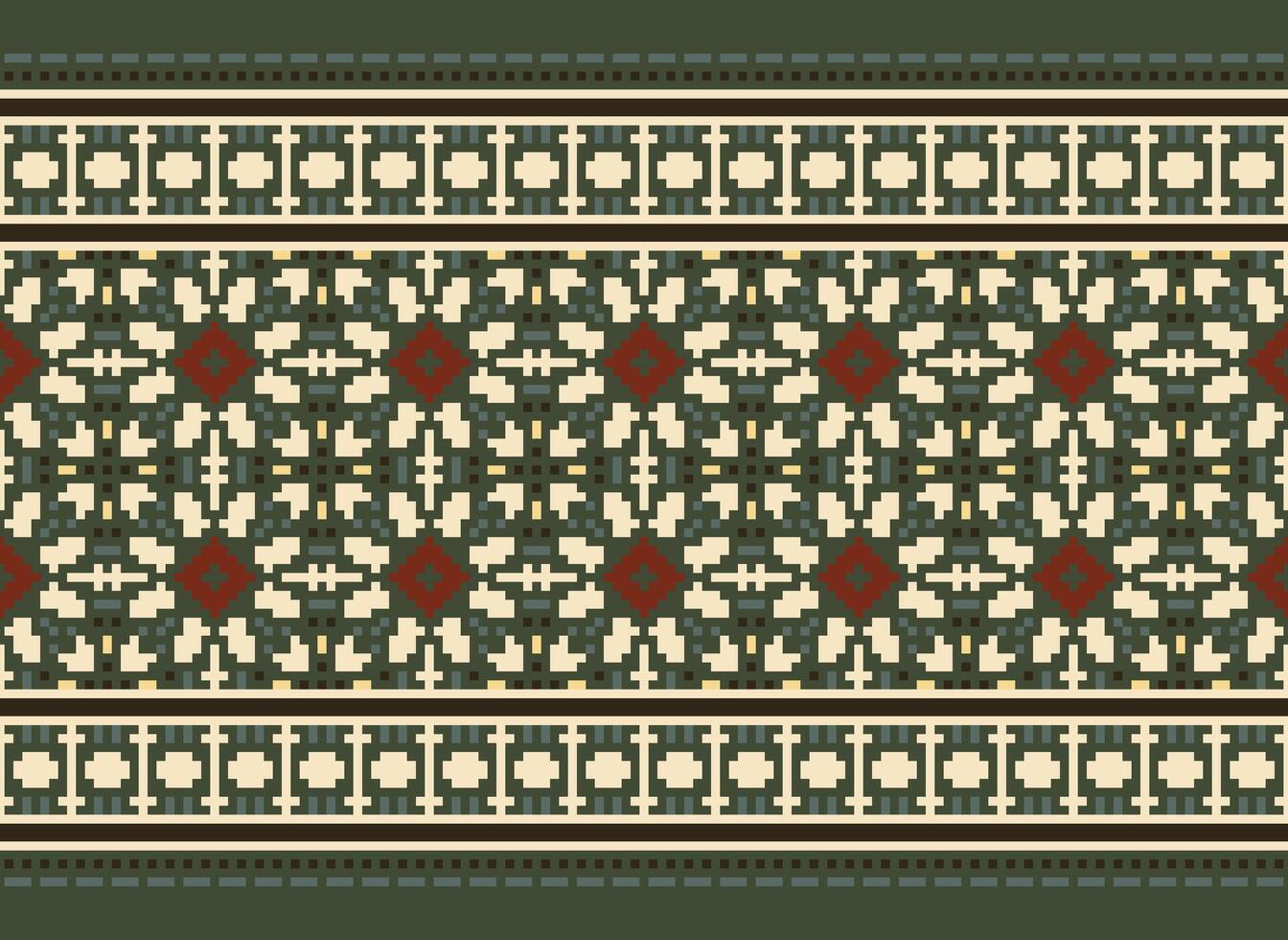 Geometric ethnic pattern. Pixel pattern. Design for clothing, fabric, background, wallpaper, wrapping, batik. Knitwear, Embroidery style. Aztec geometric art ornament print. Vector illustration.