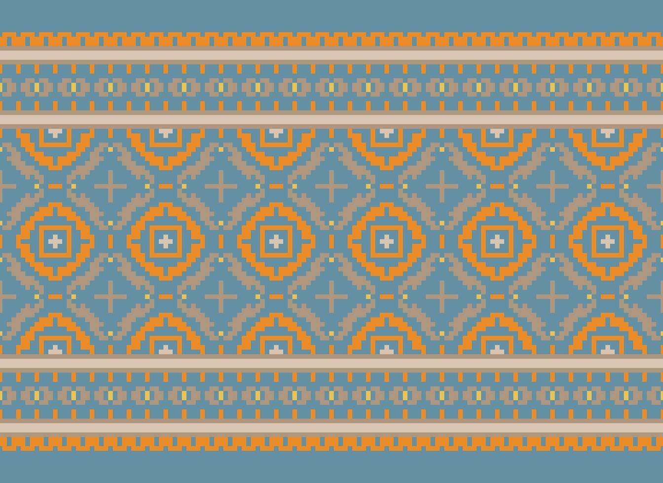 Geometric ethnic pattern. Pixel pattern. Design for clothing, fabric, background, wallpaper, wrapping, batik. Knitwear, Embroidery style. Aztec geometric art ornament print. Vector illustration.