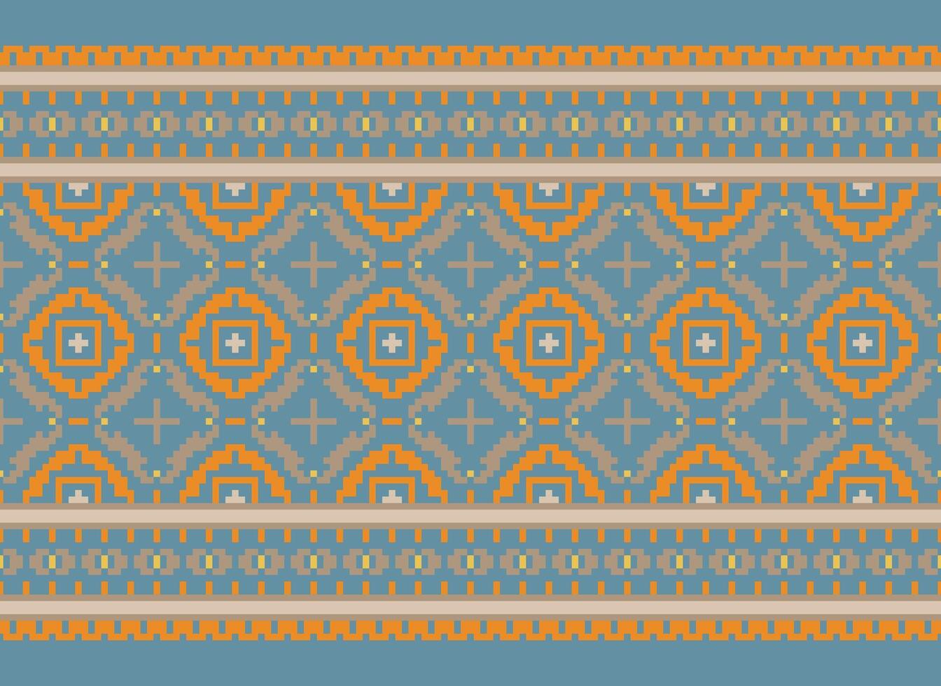 Geometric ethnic pattern. Pixel pattern. Design for clothing, fabric, background, wallpaper, wrapping, batik. Knitwear, Embroidery style. Aztec geometric art ornament print. Vector illustration.