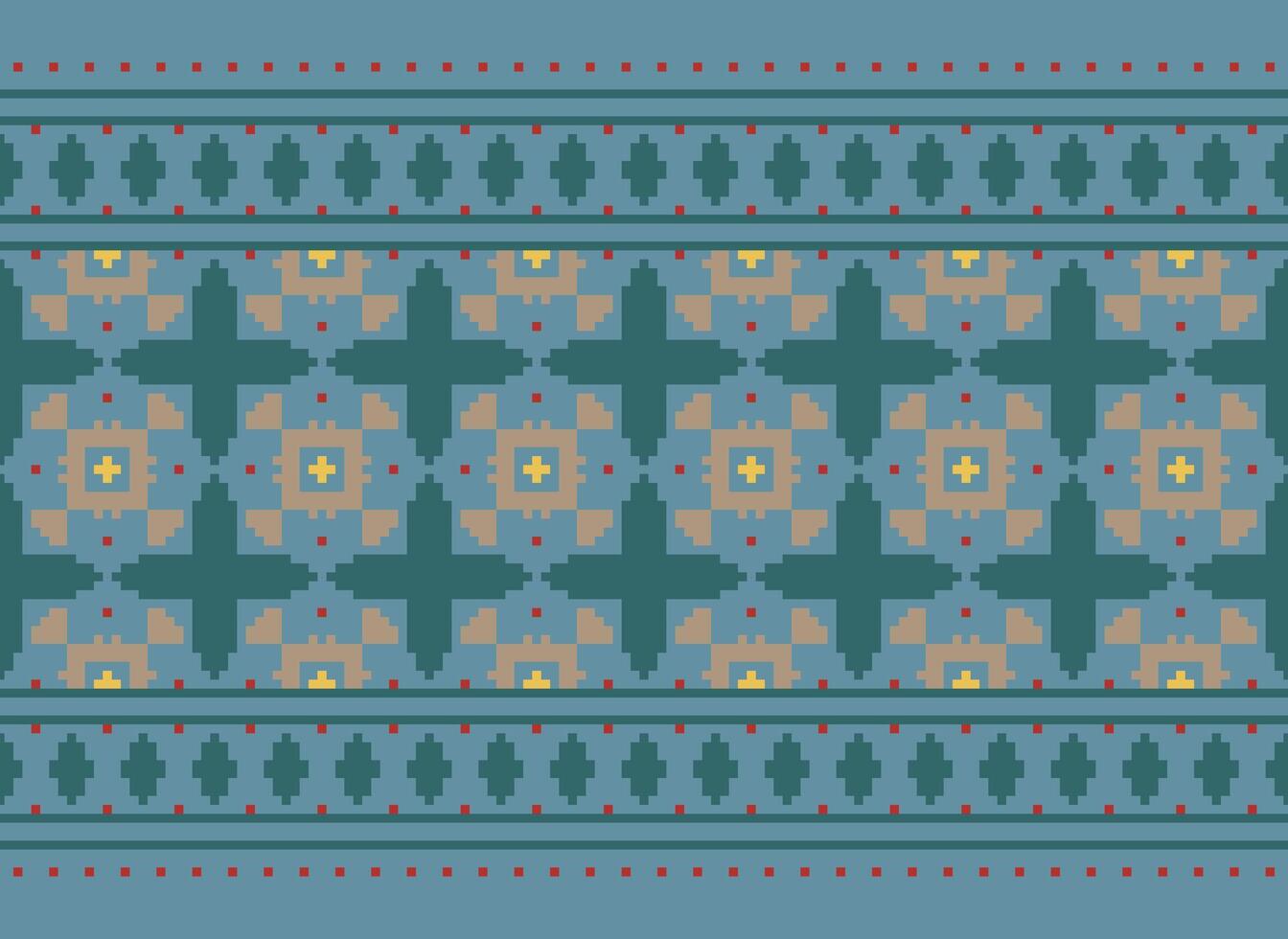Geometric ethnic pattern. Pixel pattern. Design for clothing, fabric, background, wallpaper, wrapping, batik. Knitwear, Embroidery style. Aztec geometric art ornament print. Vector illustration.