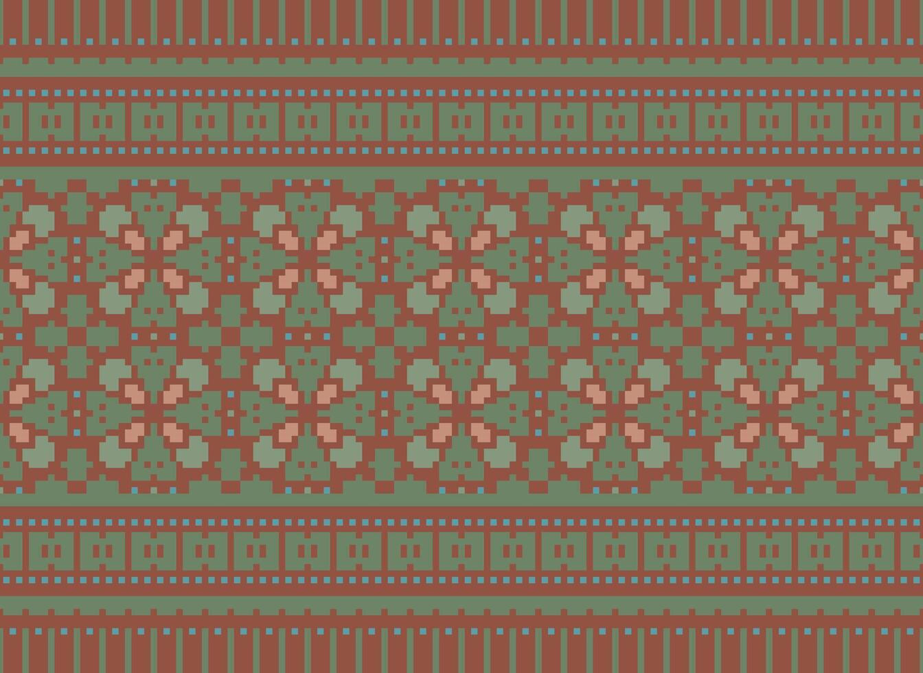 Geometric ethnic pattern. Pixel pattern. Design for clothing, fabric, background, wallpaper, wrapping, batik. Knitwear, Embroidery style. Aztec geometric art ornament print. Vector illustration.