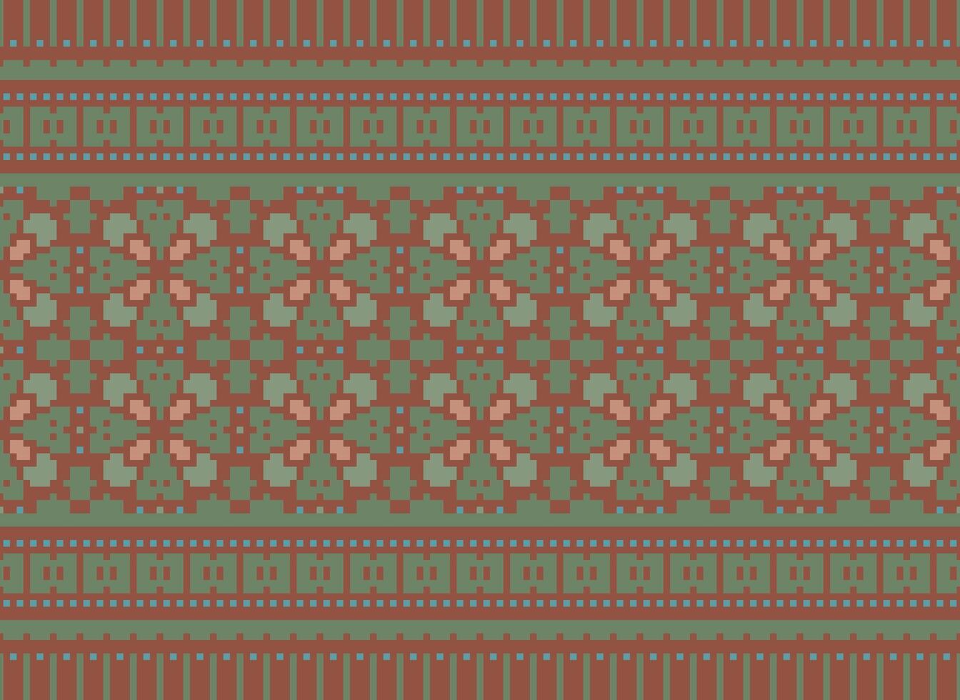 Geometric ethnic pattern. Pixel pattern. Design for clothing, fabric, background, wallpaper, wrapping, batik. Knitwear, Embroidery style. Aztec geometric art ornament print. Vector illustration.