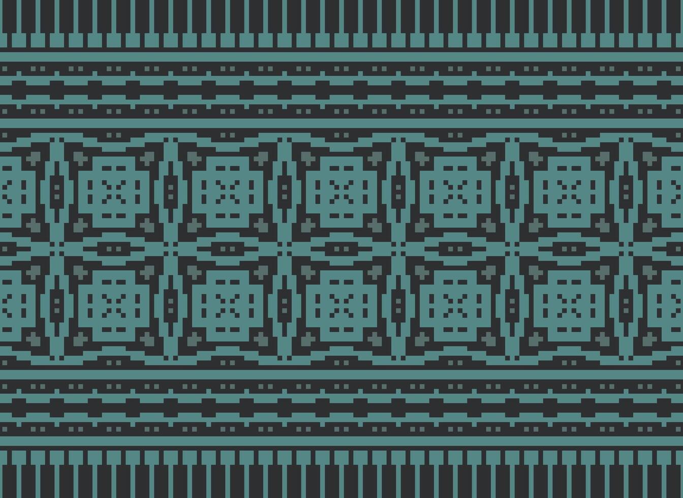 Geometric ethnic pattern. Pixel pattern. Design for clothing, fabric, background, wallpaper, wrapping, batik. Knitwear, Embroidery style. Aztec geometric art ornament print. Vector illustration.
